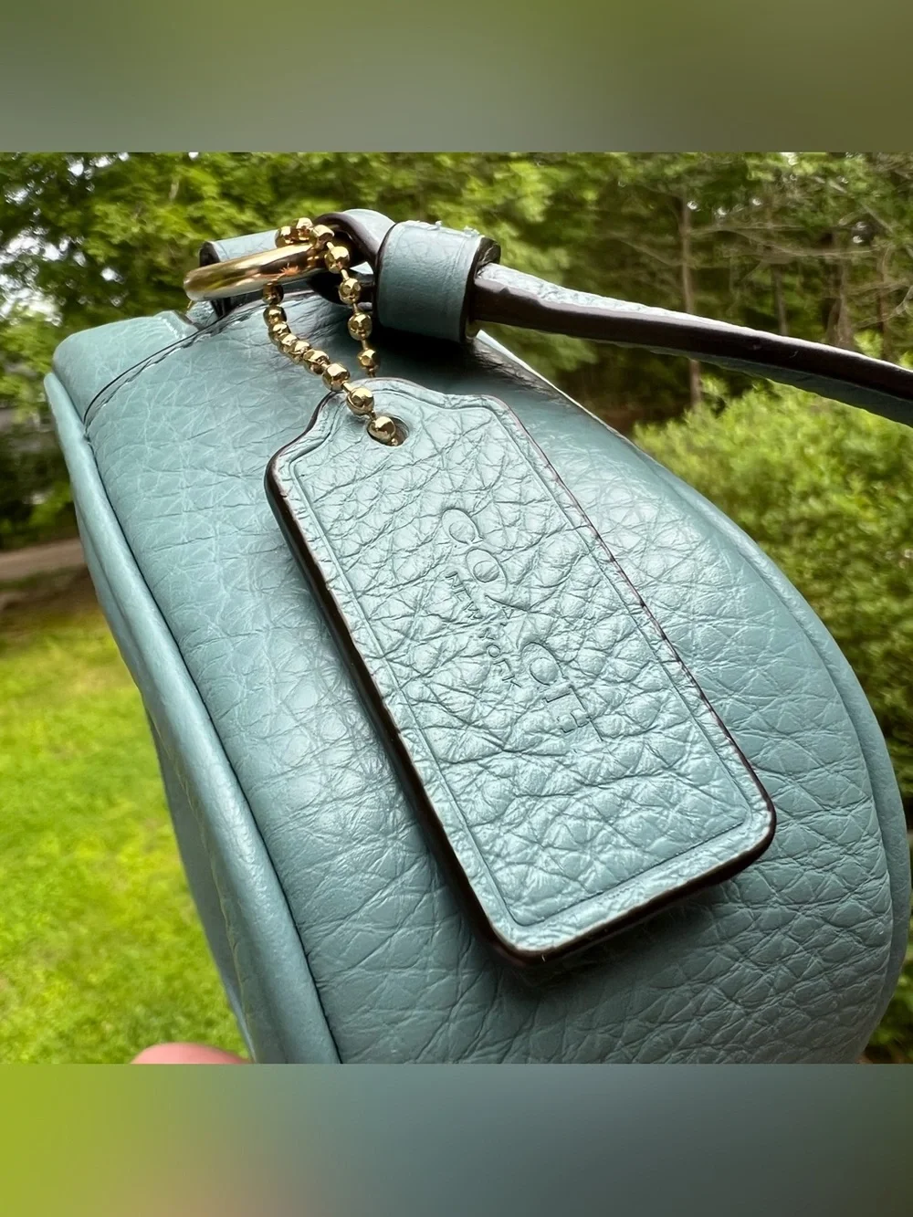 Coach Mini Jamie Camera Bag Marine Teal Pebbled Leather